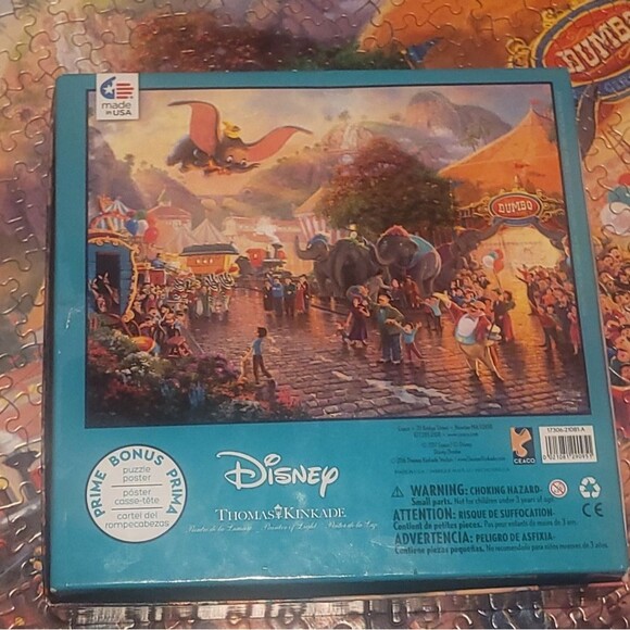 Disney Dumbo Thomas Kinkade 750 Piece Puzzle Circus Scene Made in USA - Picture 2 of 7